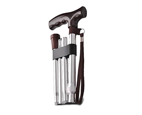 HJHY® walking aids, Folding elderly crutches adjustable Retractable cane Old man Non-slip walking stick Walker black Silver ( Color : Silver )