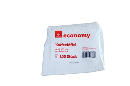 100 White High Quality Teaspons From Germany, 125mm