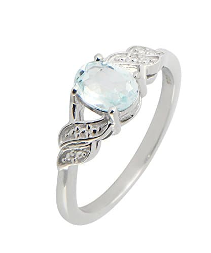 925 Sterling Silver Topaz Ring Blue Topaz Ref 45254