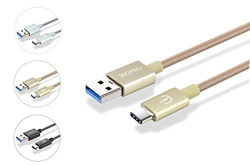 USB C Cable IROPRO [Lifetime Guarantee] 3.3 Foot USB 3.0 Braided USB Type-C Cable (C to A) for Huawei P9 V8 Note 8, Nexus 6P / 5X, LG G5, OnePlus 2, and Other Type-C Devices