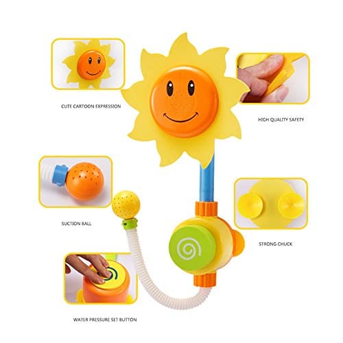 wanhuixing Baby Bath Toy - Flow N Fill Spout - Three Stackable Cups and Automated Spout by