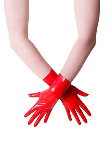 Red Moulded Short Latex Gloves