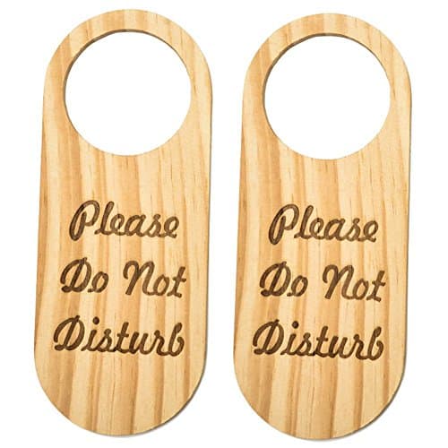 Miracase Do Not Disturb Door Signs | 2-Pack High Quality Pinewood | Suitable for DIY Drawing