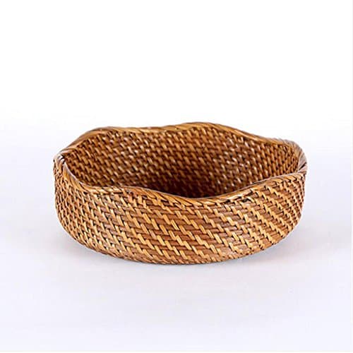 Creative rattan round fruit plate, bread storage box, snack basket