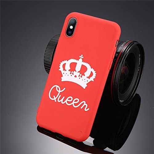 POHONOEO Phone Case For iPhone 8 7 Plus Solid Color Soft TPU Case Candy Color Crown KING Back Cover For iPhone X 6 6S Plus 5 5S SE,Milky White,For 6 Plus 6S Plus