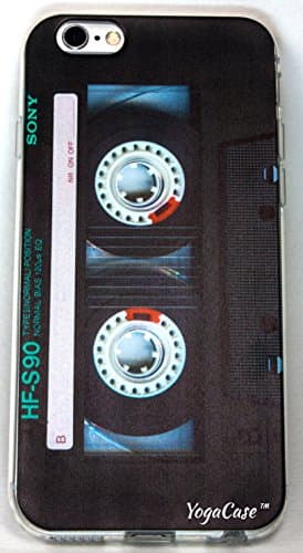 YogaCase iPhone 7 Case, InTrends Silicone Back Protective Cover (Cassette Tape)