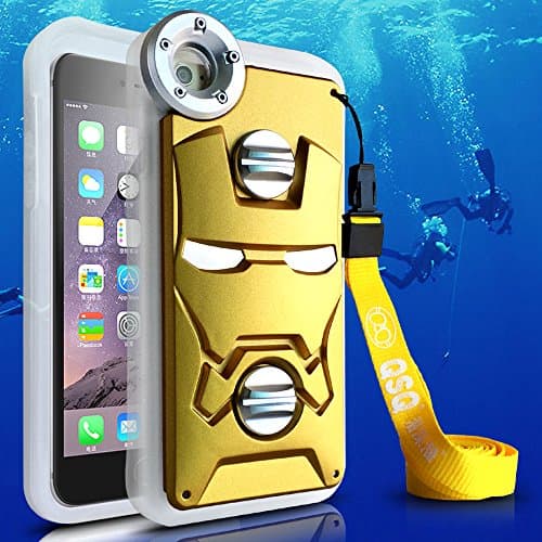 Genuine Professional IP68 Diving Case for iphone 6,Waterproof/Shockproof/Dustproof Super case w/Straps for iphone 6 4.7 Inch in Ocean /Ford /Sea /Pool Shooting-- (Golden)