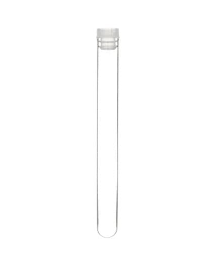 16 x 150 mm Clear Plastic Test Tubes with Clear Caps, 25 Pack, KeL Scientific KS-303-RC25