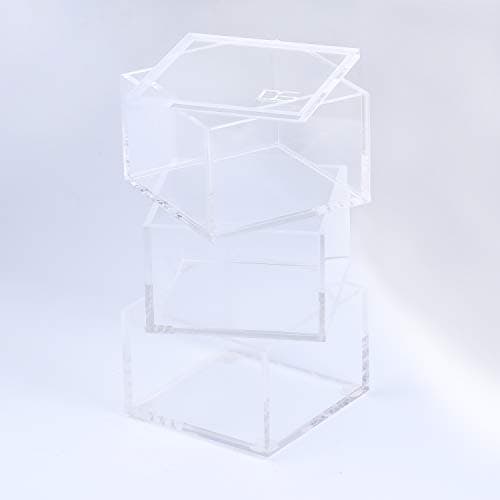Acrylic 3 Tier Square Stackable Desk Organizer - Clear Odds & Ends Box by DS DRAYMOND STORY (Thank You Gifts Graduation)