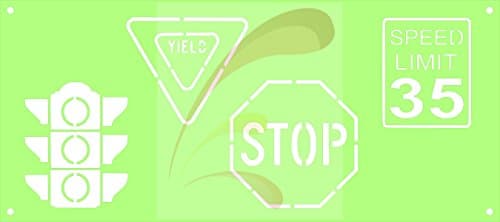 Traffic Signs, Cookie stencil, Cake Stencil, Coffee Stencil, Candy Stencil, Cupcake stencil for Royal Icing, powders, sugars, edible glitters and Airbrushing