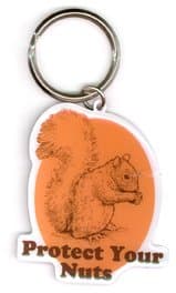 Top Heavy - Protect Your Nuts - Metal Keychain