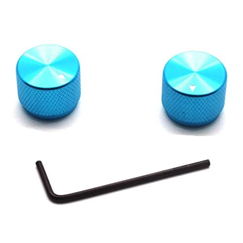 Dasunny 2Pcs Potentiometer Knobs Aluminum Rotary Electronic Control Potentiometer for 6mm Diameter Shaft, 20mm Dia x 15.5mm Height, Blue
