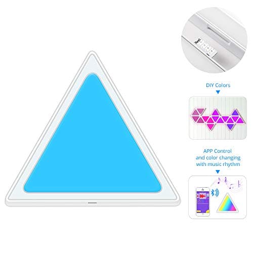 BENEXMART Smart LED Light Panels Multicolor Triangle Panel Google Assistant and Alexa Voice Control Kit for Room/Party/Wall Lighting (Tuya app + Voice Control, Light Panel)