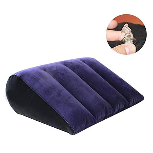 tomation PVC Inflatable Triangle Flocking Pillow for Sleeping Acid Reflux and Travel graceful
