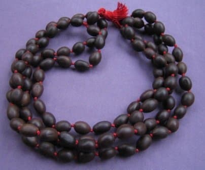 Lotus Mala: 108 Oval Beads on Knotted Thread