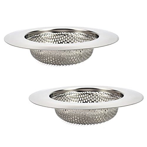 SupplyPro 2Pcs Kitchen Sink Strainer 4.5" Stainless Steel Rustproof Standard Size Mesh Cover Kitchen Sink Strainer Sink Stopper Garbage Debris Drain Bathroom Floor Drainer (2 Pieces)