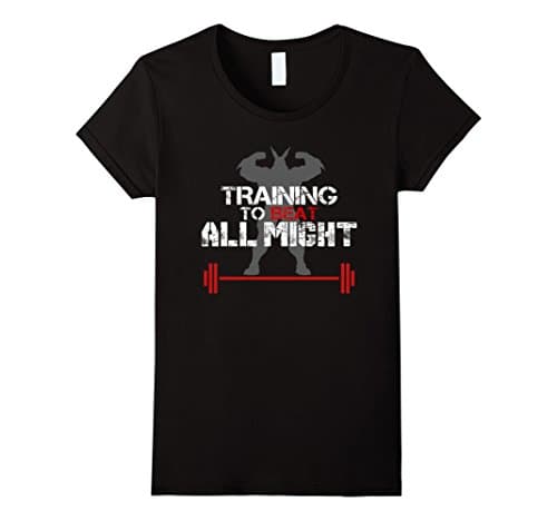 Womens TRAINING TO BEAT ALL MIGHT Tshirt Medium Black
