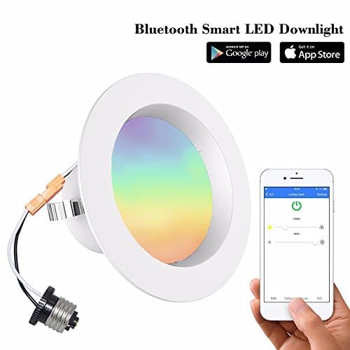 Unibank Smart life Smart Downlight, iLintek Bluetooth Smart Multicolor Full Function LED Downlight 4Inch 9W Round Household Recessed Lighting App Controlled- Festival lighting No Hub Required