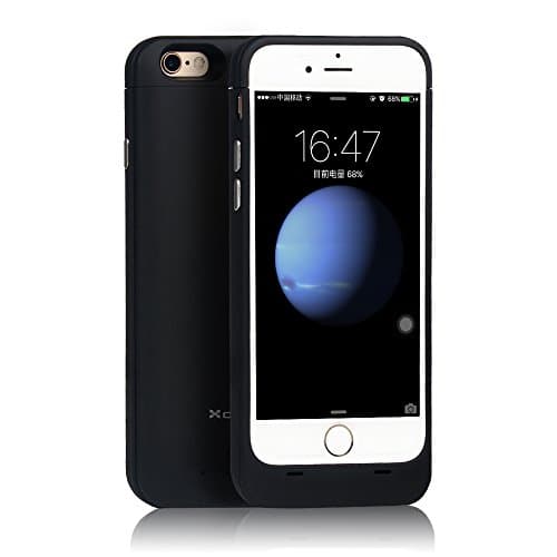 iPhone 6S /6 Plus Battery Case [Bonus-Tempered Glass Screen Protector] - Xcomm 4200mAh External Battery Case Charger Protective Cover for iPhone 6 / 6S Plus (5.5 inch) [Apple MFi Certified] (Black)