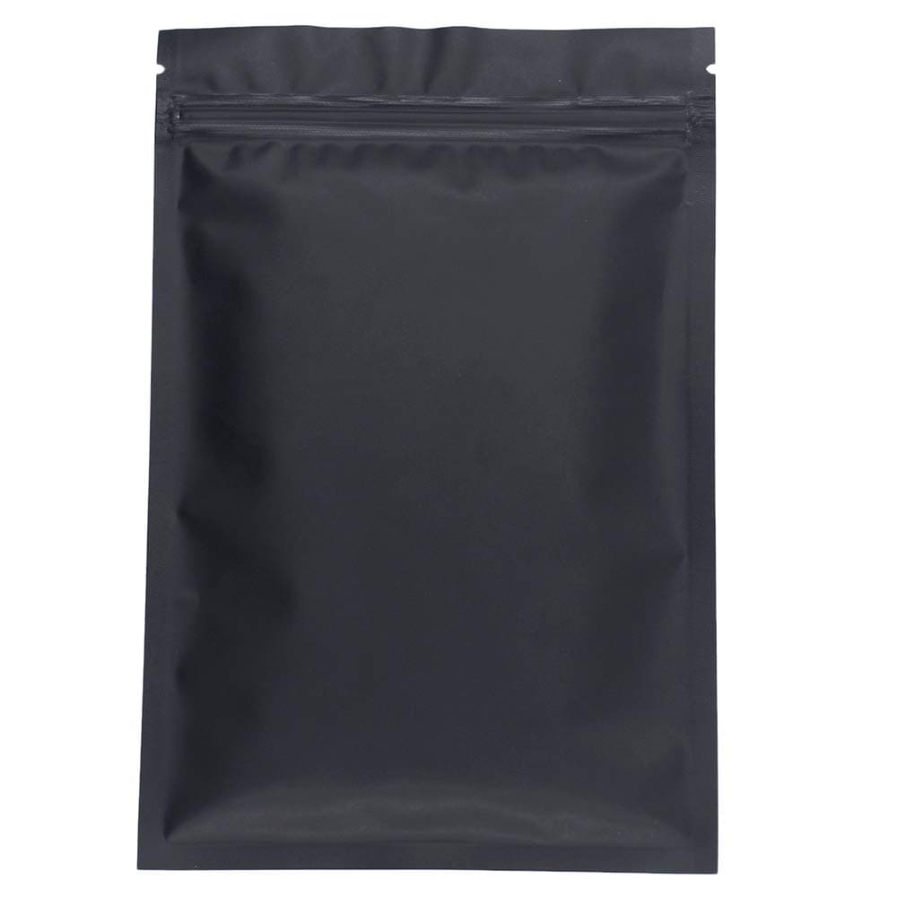 WISHDIAM Flat Bag Packaging Double Sided Matte Black Self Sealing Ziplock Mylar Flat Bags Heat Sealable Packing Pouches 100 Pack 3.0x4.0" 0.02 lb