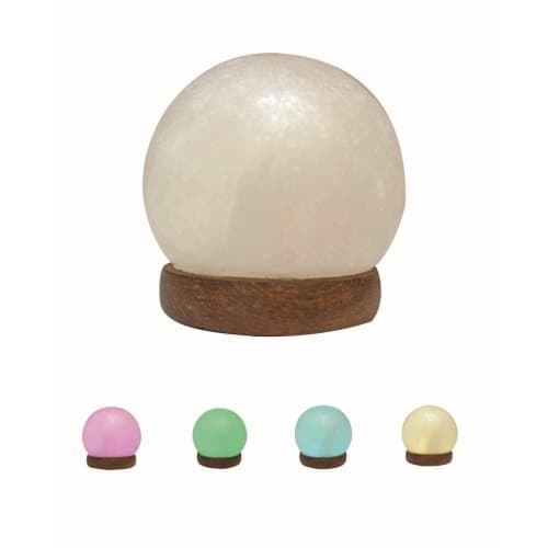 Himalayan Salt type USB Salt Lamp Sphere Shape White With Multi Color Bulb Weight (0.65 - 0.7 lbs)