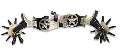 Jingle Bob Spurs 10 Point Rowl Engraved Silver