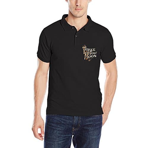 Three Wolf Moon Funny Men's Plain Custom Polo Collared Shirt Tops
