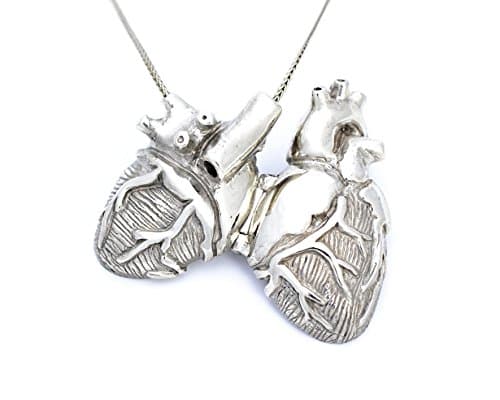 White Bronze Original Anatomical Heart Locket