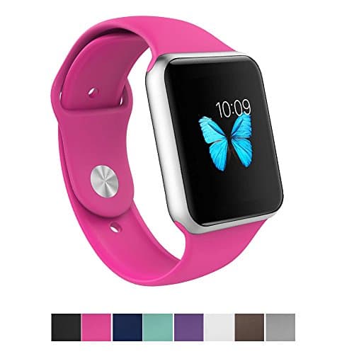 Apple Watch Band - e6Hope Soft Silicone Replacement iWatch Strap for Apple Watch Series 1,Series 2,Series 3 (barbie pink, 38mm - S/M)