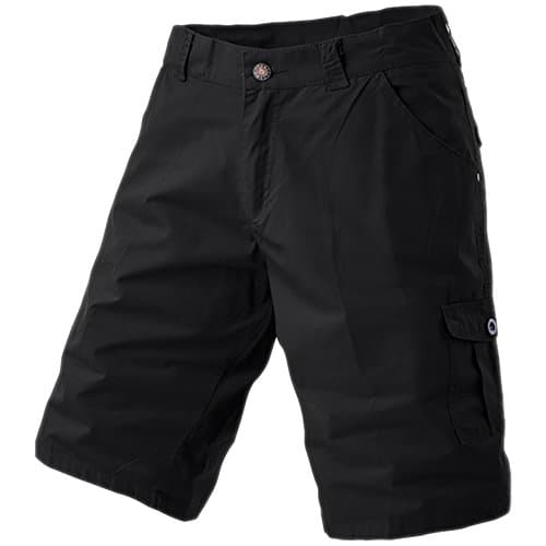 Mens Regular Fit Pleat Front Cargo Shortsfor men solid color-Black-40