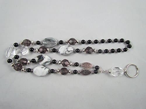 Black Bling Acrylic Lightweight Lanyard