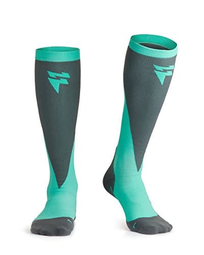 FLEXICA - Elite Performance Compression Socks for Women &amp; Men // Boost Endurance // Speed Recovery // Therapeutic for Sports Nursing Runners Hiking Crossfit and Travel (Fluro Mint, S)