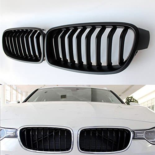 One Set Car Styling Single Slat Front Bumper Kidney Grill Grilles For BMW X3 F30 F35 2012-2017 (Matte black)
