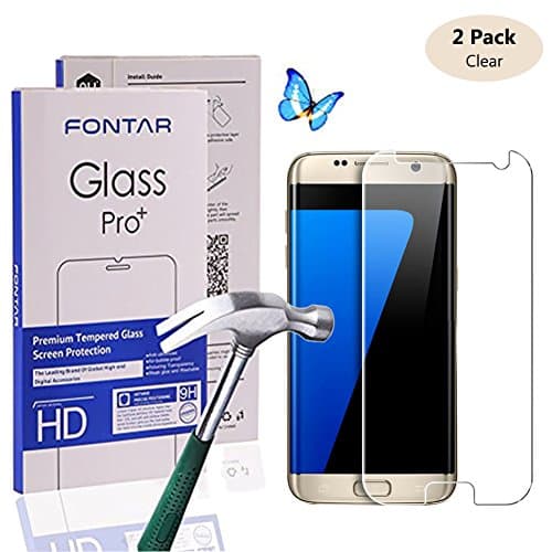 2 Pack Samsung Galaxy S7 Tempered Glass Screen Protector, Fontar Samsung Galaxy S7 Screen Protector Tempered Glass-Transparent –Anti Bubble Screen Protection Ultra HD
