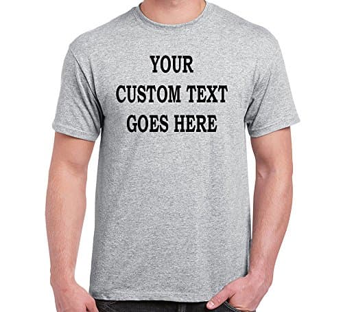 Custom T-Shirt Add Your Own Text Personalized Customized Tee Sport Grey 3X