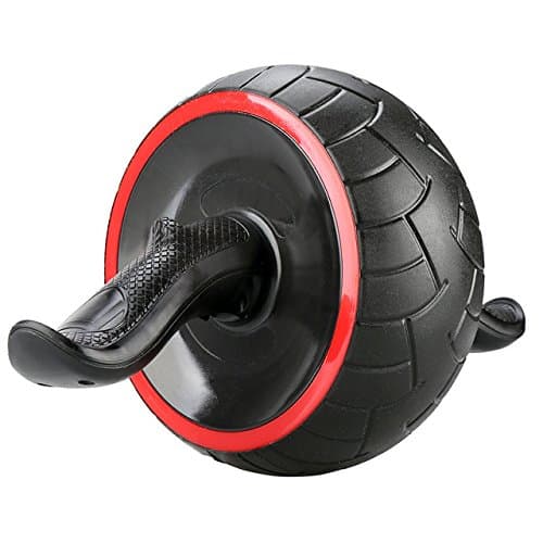 Dual Ab Roller Exercise Wheel &amp; Thick Knee Pad The Perfect Fitness Exerciser – Portable Abdominal Workout Equipment with Soft Foam Handles - Great Core Exerciser For Men and Women - Home Gym Set 096,B