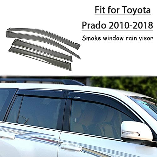 LANDPARD 1set ABS Rain Smoke Window Visor Car Wind Deflector for Toyota Prado J150 2010 2011 2012 2013 2014 2015 2016 2017 2018
