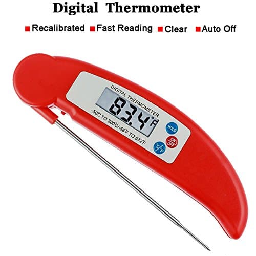 AIDERLY Digital Meat Thermometer 4 Second Instant Read Thermometer Cooking Food Thermometer for Kitchen / Grill / Candy / Oil / Bath Water / Baby Food, HSN012B