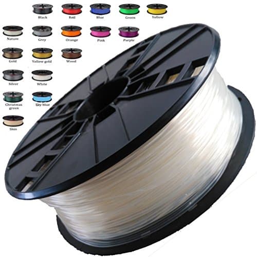 Melca 1.75 3D Printer Filament PLA 1kg +/- 0.03mm, Clear