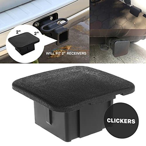 CLICKERS Black 2" Trailer Hitch Cover - Plug Insert Fits 2 Inch Receivers