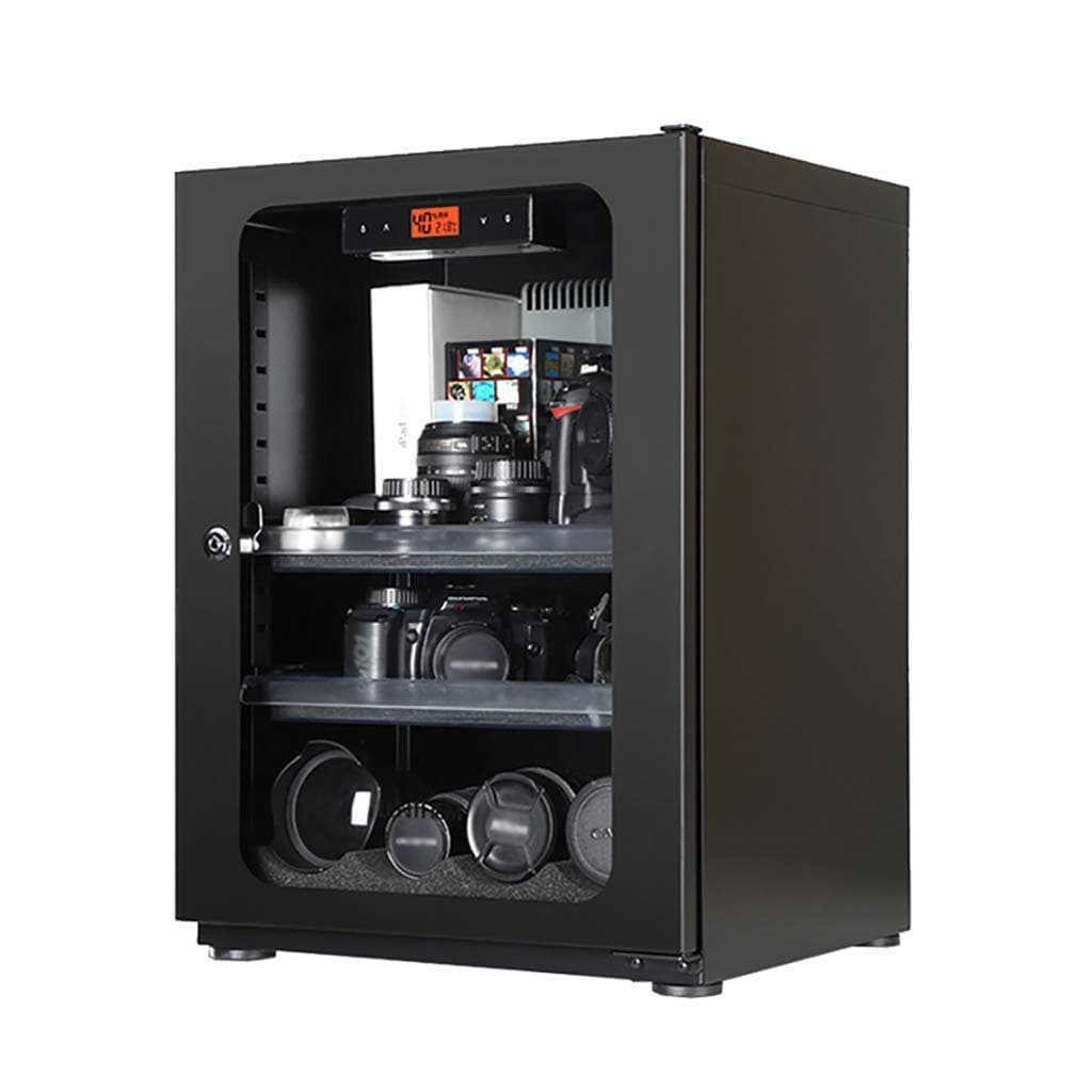 LYATW Electronic Dry Cabinet Camera Cabinet Moisture Cabinet for Camera Lens and Other Photographic，73L Large Capacity Dehumidifier-Black