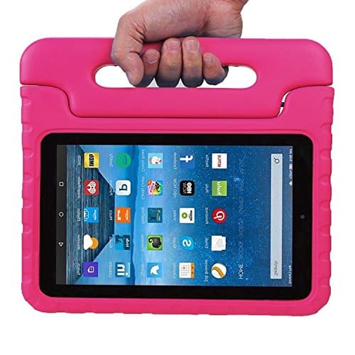 Fire 7 2015 Case - ANTS TECH Light Weight kids ShockProof Case Protective Cover Handle Stand for Amazon Fire 7 inch Display Tablet (5th Generation, 2015 Release Only)(Pink)