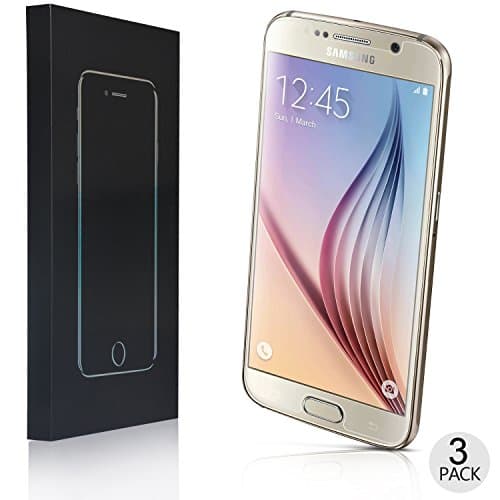 UTHMNE 3-Pack Galaxy S6 Screen Protector Glass, 0.25mm Slim And 9H Hardness Bubble Free, Anti-Fingerprint, Oil Stain&amp;Scratch Coating
