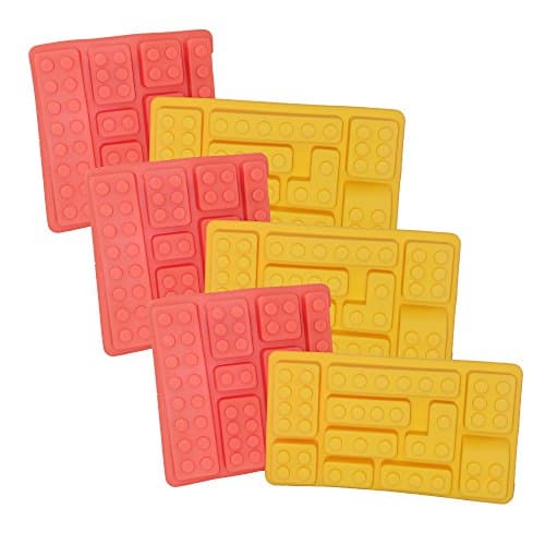 Building Bricks Silicone Jello, Gummy Candy, Cake Baking Mold &amp; Ice Cube Tray For Lego Lovers (3 Sets)
