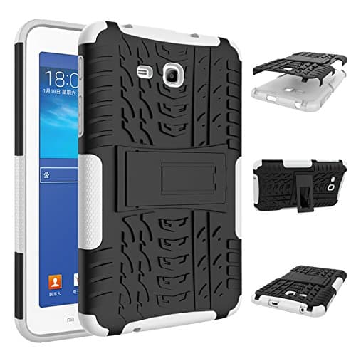 Samsung Galaxy Tab E Lite 7.0 Case, Jeccy Full-body Shock Proof Hybrid Heavy Duty Armor Defender Protective Case with Kickstand PC+TPU Case for Samsung Tab 3 Lite/Tab E Lite 7.0 inch (SM-T113/SM-T110)
