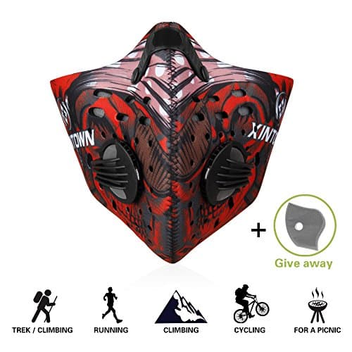 GoingMen Anti Pollution Dust Half Face Mask with 2 Activated Carbon Air Filters for Cycling Skiing Motorcycle Outdoor Sport