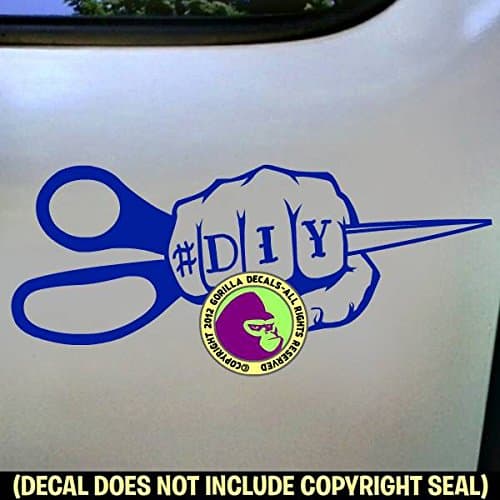 #DIY FIST SCISSORS Vinyl Decal Sticker E