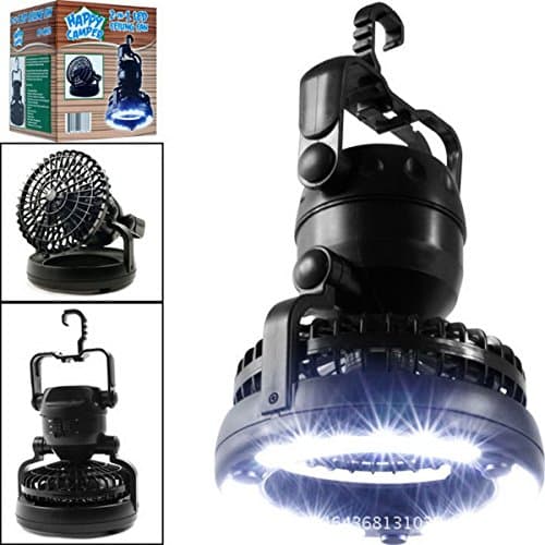 Outdoor Portable LED Camping Lantern Light Combo Flashlight Celling Fan for Backpacking Hiking Fishing
