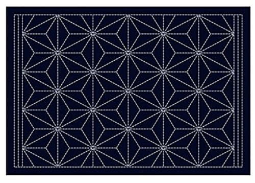 Sashiko Pre-Printed Placemat Sampler - L-2003 - Navy - Asanoha