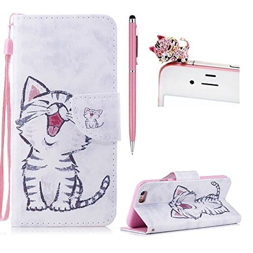 For iPhone 6 Flip Wallet Leather Case,For iPhone 6S Cute Pattern Design Case,SKYXD Smile Cat Painted PU Leather Flip Fold with Card Holder Magnetic Closure Protective Case for iPhone 6/6S 4.7"